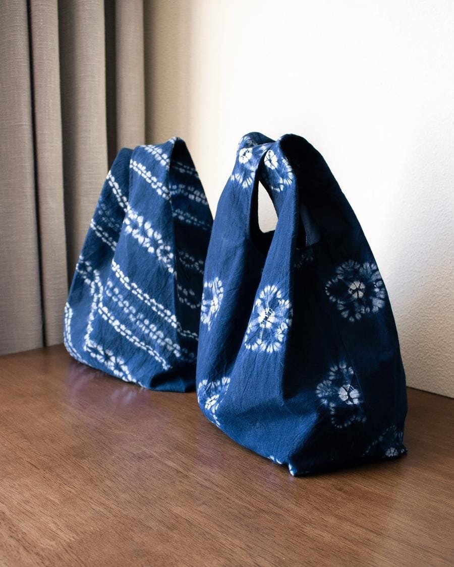 Handcrafted Indigo-Dyed Tote Bag - Large