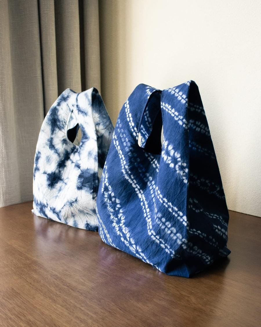 Handcrafted Indigo-Dyed Tote Bag - Large