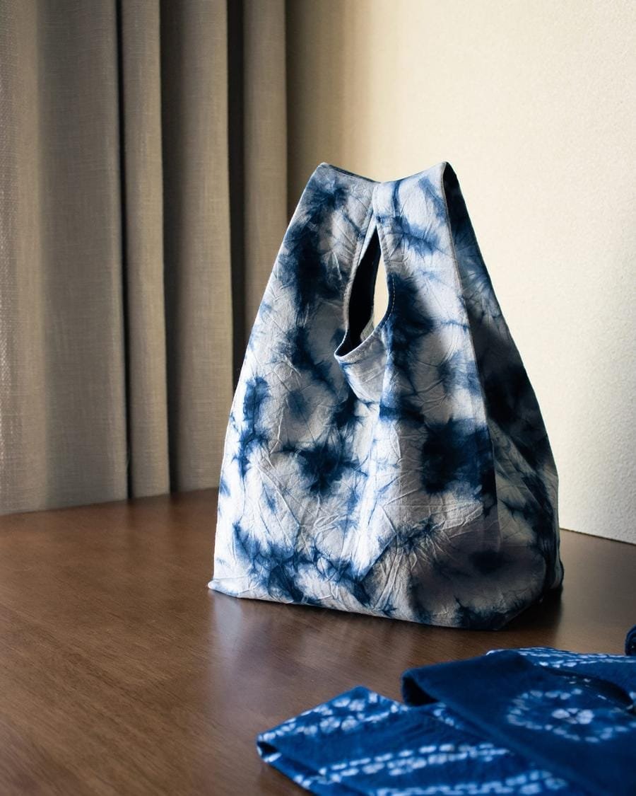 Handcrafted Indigo-Dyed Tote Bag - Large