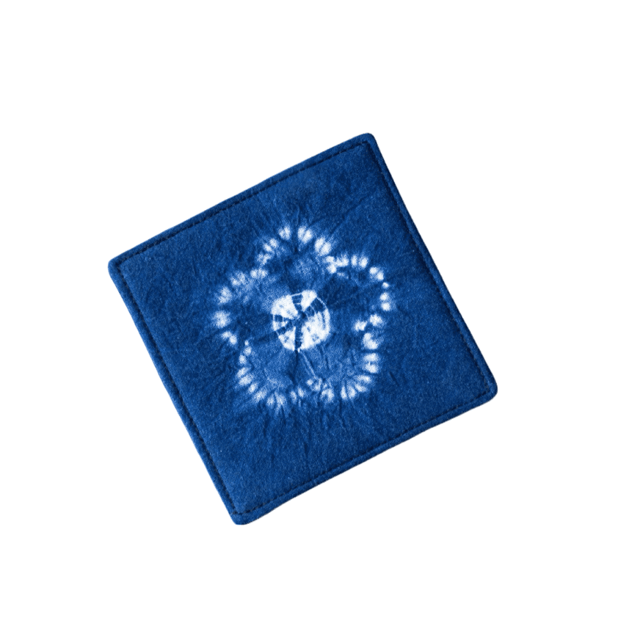 Indigo-Dyed Cup Coaster Set (Available in 6 Patterns)
