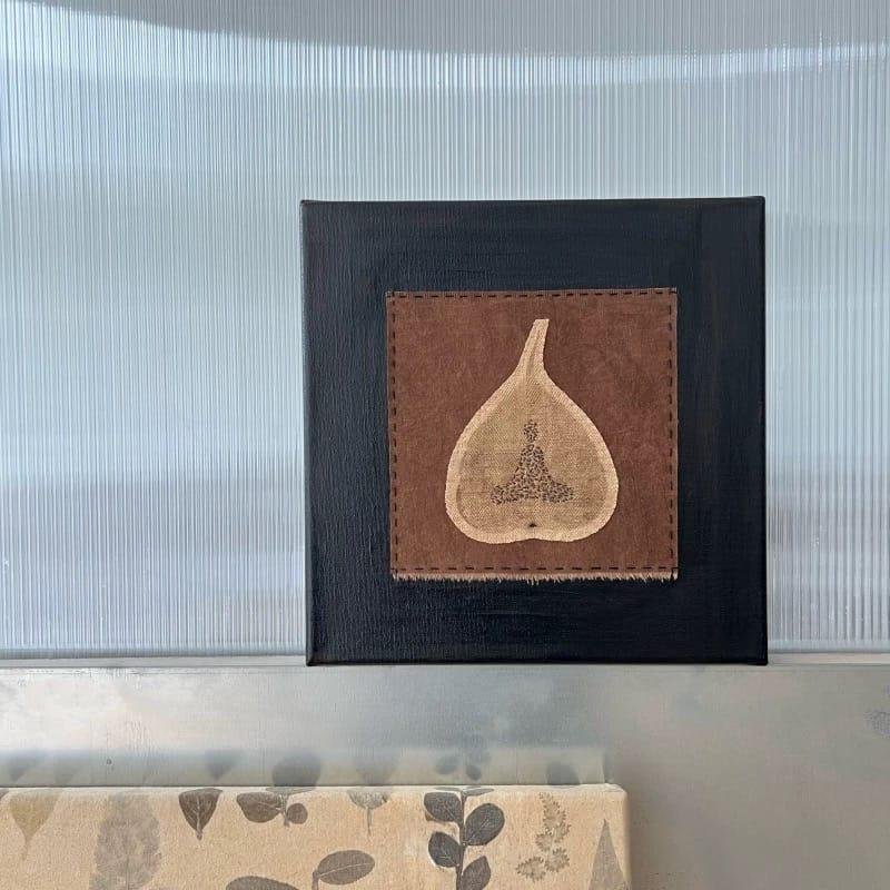 One-of-a-Kind Handcrafted Buddha in Earth Tones Textile Art