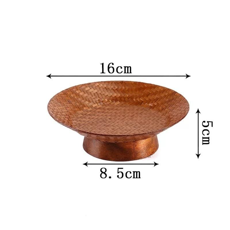 Bamboo Plate Circle Design Heritage Inspired