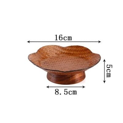 Bamboo Plate Flower Design Heritage Inspired