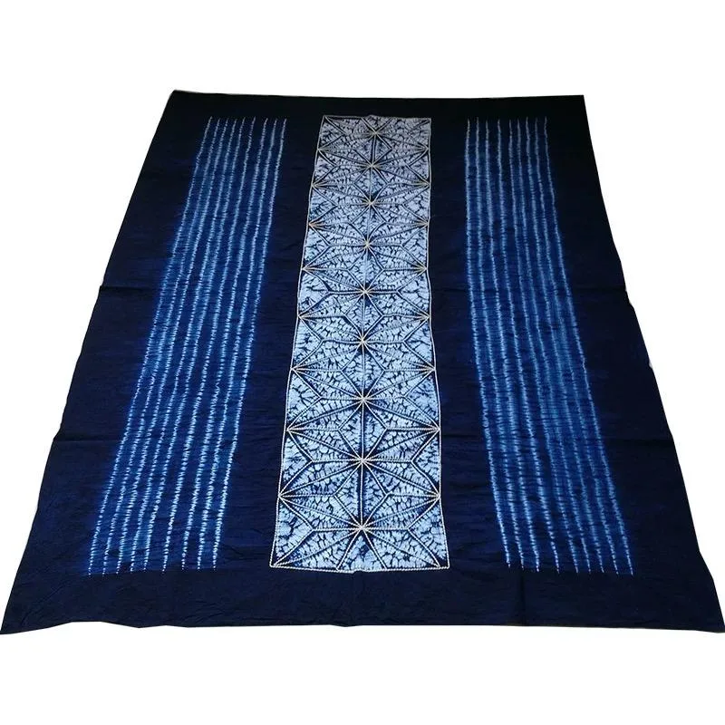 Indigo-Dyed Cotton Cloth with Embroidery