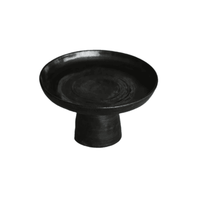 Song-Inspired Black Glazed Pedestal Fruit Plate